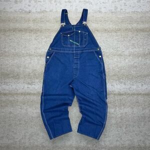 Vintage 90s Key Imperial Carpenter Overalls 44x28 Baggy Fit Wide Leg Dark Wash
